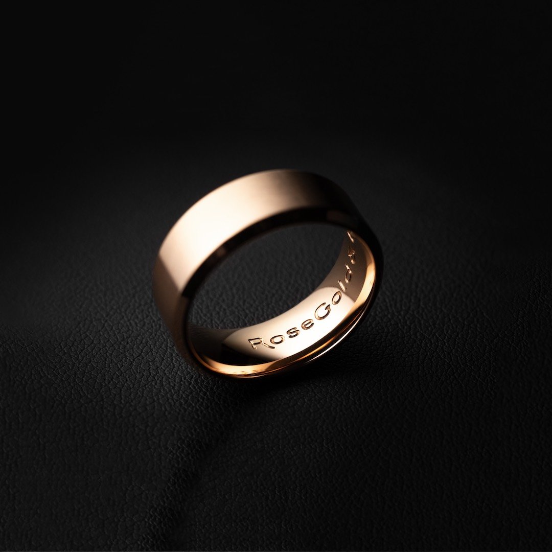 Mens Tungsten Two Toned Wedding Band Black and Rose Gold CZ Comfort Fit  Eternity Ring - Etsy
